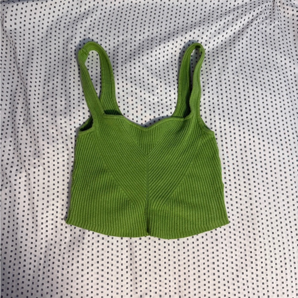 Urban Outfitters Green Ribbed Tank Top